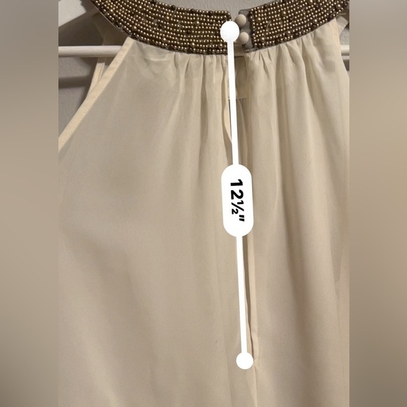 Forever 21 - COLD SHOULDER SEQUINS DETAIL CHIFFON TOP sheer mesh nude - Picture 9 of 11